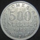 GERMANY 500 MARK ALU COIN 1923 F WEIMAR TIME RARE COIN XF