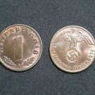 GERMANY 1 PFENNIG COIN 1938 A FROM NAZI THIRD REICH TIME RRARE