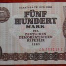 GERMANY 500 MARK DDR  BANKNOTE1985 ZA REPLACEMENT UNC CONDITION RARE NR