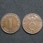 GERMANY 1 PFENNIG COIN 1937 A FROM NAZI THIRD REICH TIME RRARE