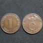 GERMANY 1 PFENNIG COIN 1937 A FROM NAZI THIRD REICH TIME RRARE