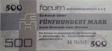 GERMANY 500 MARK DDR FORUM CHECK BANKNOTE 1979  UNC CONDITION XRARE NR
