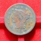 USA 1852 BRAIDED HAIR LARGE ONE CENT   @ RARE @    NO RESERVE