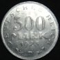 GERMANY 500 MARK ALU COIN 1923 D WEIMAR TIME RARE COIN aUNC