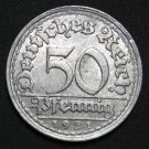 GERMANY 50 PFENNIG ALU COIN 1921 F WEIMAR TIME RARE COIN aUNC