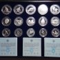 YUGOSLAVIA 15 SILVER PROOF COINS SET SARAJEVO 1984 OLYMPIC GAMES MINT BOX COA