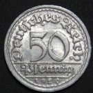 GERMANY 50 PFENNIG ALU COIN 1920 F WEIMAR TIME RARE COIN aUNC