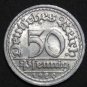 GERMANY 50 PFENNIG ALU COIN 1920 F WEIMAR TIME RARE COIN aUNC