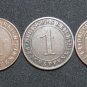 GERMANY 1 REICHSPFENNIG 5 COINS 1924 A - J  WEIMAR RARE LOT XF