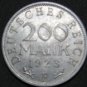 GERMANY 200 MARK ALU COIN 1923 F WEIMAR TIME RARE COIN aUNC