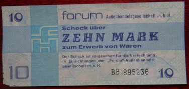GERMANY 10 MARK DDR  FORUM CHECK BANKNOTE 1979  UNC CONDITION XRARE NR