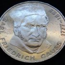 GERMANY 5 MARK UNC SILVER COIN 1977 CARL FRIEDRICH GAUSS UNC