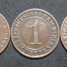 GERMANY 1 REICHSPFENNIG 5 COIN SET 1925 A - J  WEIMAR TIME VERY RARE LOT XF