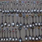 VINTAGE COLLECTION LOT OF 60 SOUVENIR SPOONS SOME SILVER PLATED, SOME SILVER