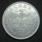 GERMANY 3 MARK ALU COIN 1922 A WEIMAR TIME RARE COIN aUNC