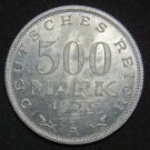GERMANY 500 MARK ALU COIN 1923 A WEIMAR TIME RARE COIN aUNC