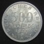 GERMANY 500 MARK ALU COIN 1923 A WEIMAR TIME RARE COIN aUNC