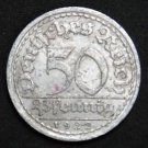 GERMANY 50 PFENNIG ALU COIN 1922 A WEIMAR TIME RARE COIN aUNC