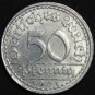 GERMANY 50 PFENNIG ALU COIN 1921 A  WEIMAR TIME RARE COIN aUNC