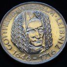 GERMANY 5 MARK UNC SILVER COIN 1966 D LEIBNIZ UNC