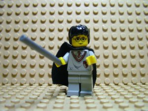 LEGO Harry Potter Minifigure ~ Harry ~ Starry Cape ~ Wand 4702