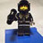 918] LEGO Minifigure~Space Police~black zipper Helmet Yellow Face Mars Ray Gun