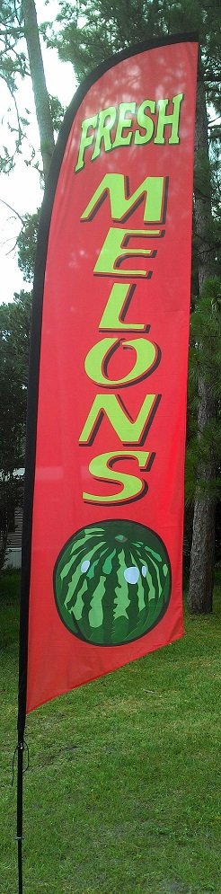 Fresh Mellons flag kit full sleeve swooper flag banner 15ft tall red ...