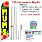 MUMS Chrysanthemums flag kit full sleeve swooper flag banner 15ft tall