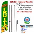 Fresh Fruits flag kit full sleeve swooper flag banner 15ft tall