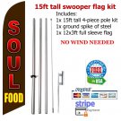 SOUL FOOD flag kit full sleeve swooper flag banner 15ft tall restaurant