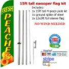Fresh Peaches flag kit full sleeve swooper flag banner 15ft tall red yellow black
