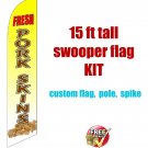 PORK SKINS PREMIUM QUALITY Feather Swooper Flutter Flag vertical banner KIT