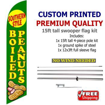 SOUTHERN STYLE BOILED PEANUTS Full Sleeve Advertising Banner Feather Swooper Flutter Flag