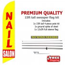 NAIL SALON Full Sleeve  Advertising Banner Feather Swooper Flutter Flag