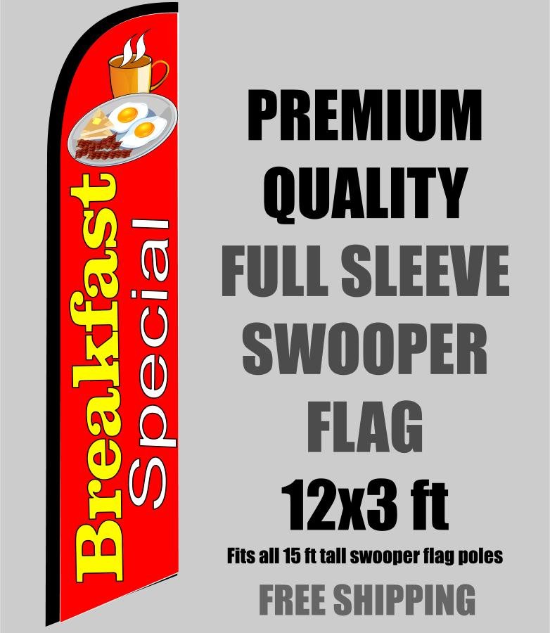 BREAKFAST SPECIAL Full Sleeve  Advertising Banner Feather Swooper Flutter Flag