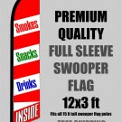 SMOKES SNACKS DRINKS Full Sleeve  Advertising Banner Feather Swooper Flutter Flag