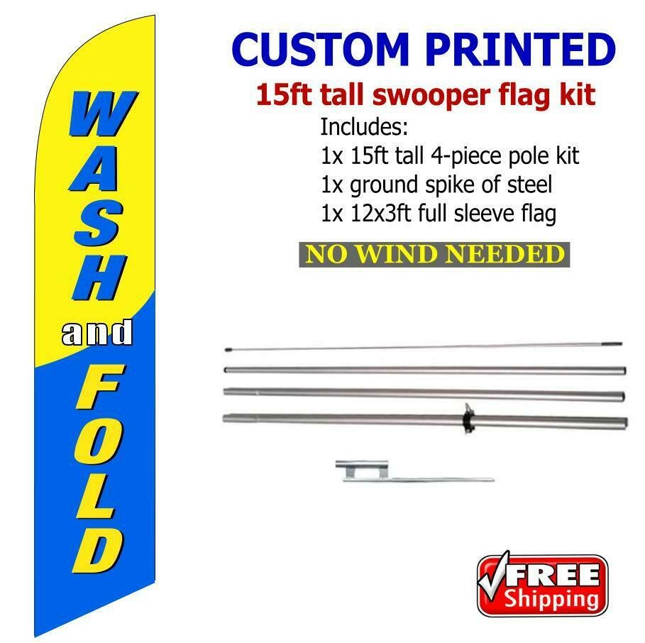 WASH and FOLD Feather Swooper Flutter Flag vertical banner kit