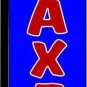 FILE TAXES HERE Feather Swooper Flutter Flag vertical banner WINDLESS
