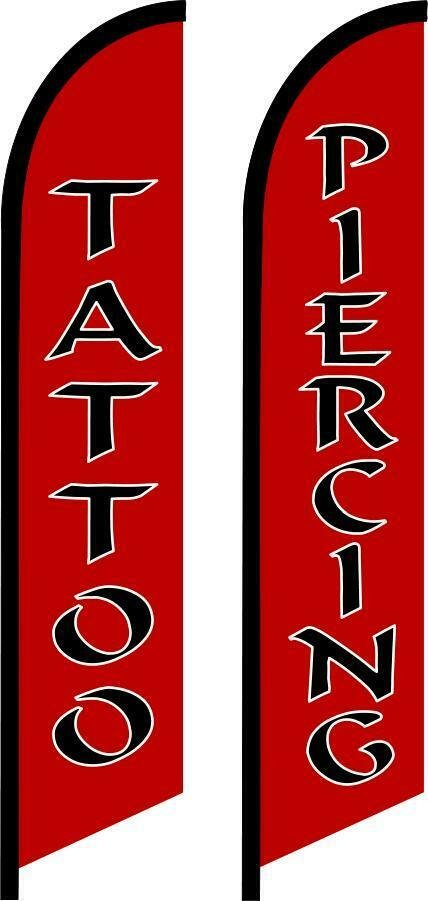 TATTOO and PIERCING Feather Swooper Flutter Flags Includes 2 kits