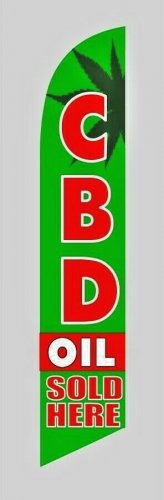 CBD OIL SOLD HERE PREMIUM QUALITY Feather Swooper Flutter Flag vertical banner