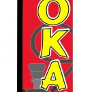 HOOKAH CUPS Advertising Banner Feather Swooper Flutter Flag RED