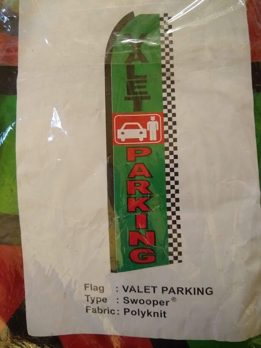 VALET PARKING Flag Flutter Feather Banner Swooper