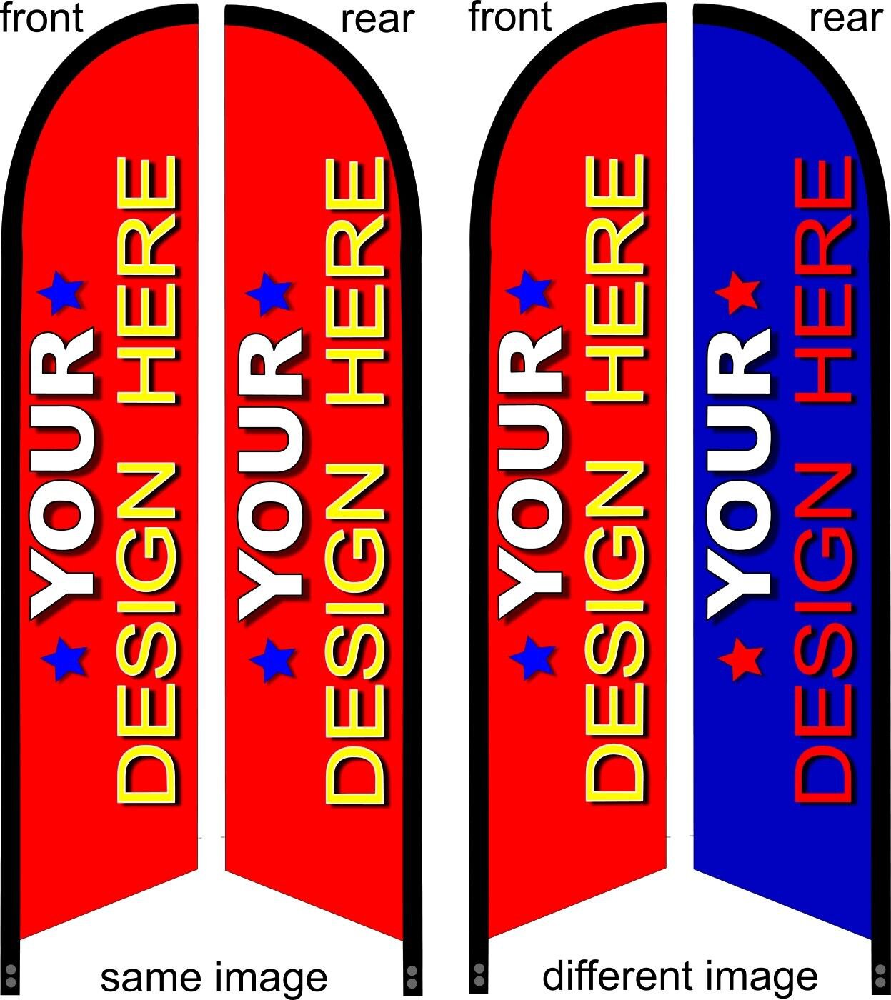 DOUBLE SIDED CUSTOM PRINTED Premium quality swooper feather flag banner sign KIT