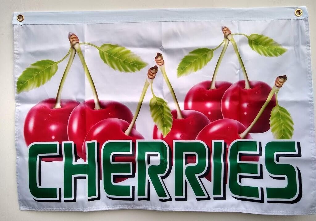 CHERRIES FLAG 2x3ft flag, vertical banner