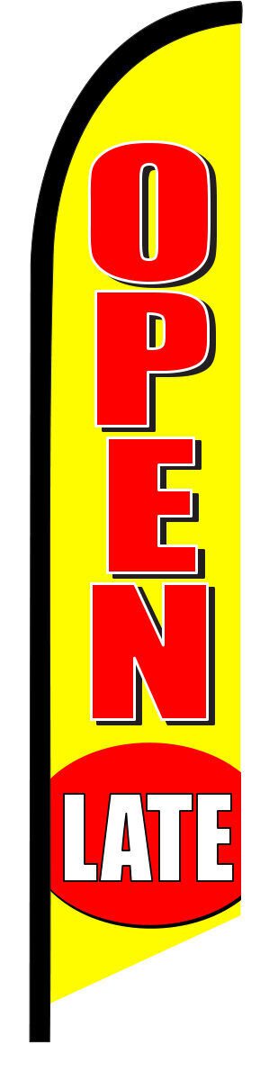 OPEN LATE SWOOPER FEATHER FLAG BANNER SIGN KIT 9550