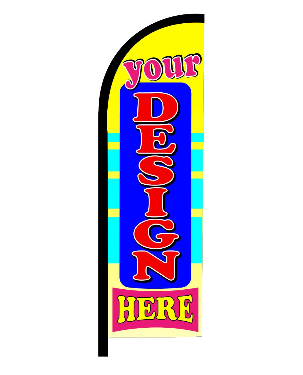 CUSTOM 8ft tall advertising swooper flag 7629s-flag