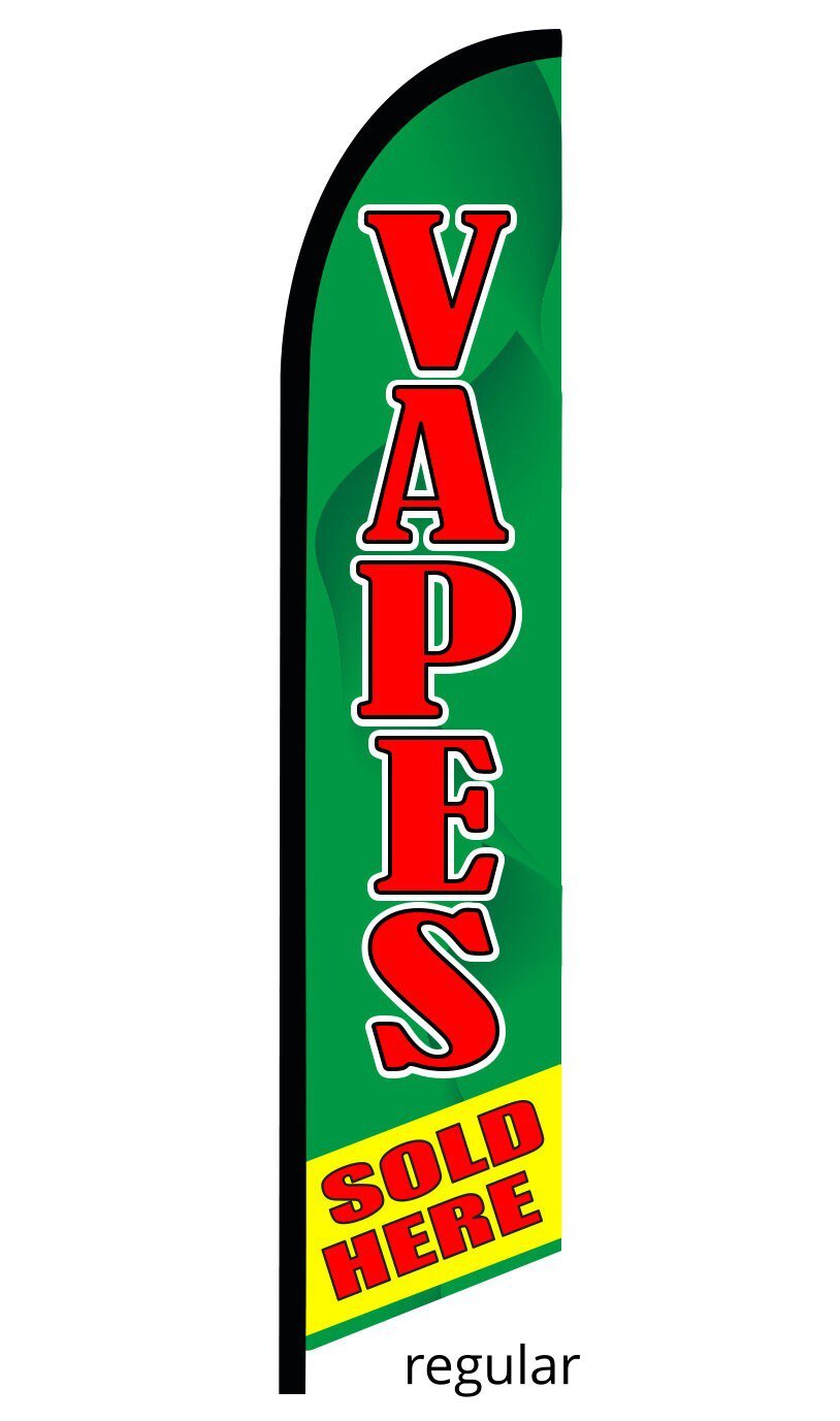 VAPES SOLD HERE SWOOPER FEATHER FLAG BANNER SIGN 3364