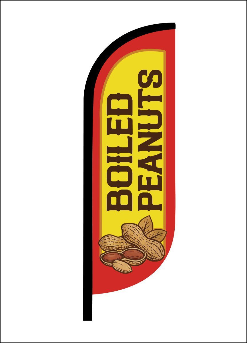 BOILED PEANUTS DUPLEX PRINTED SWOOPER FEATHER FLAG BANNER SIGN KIT