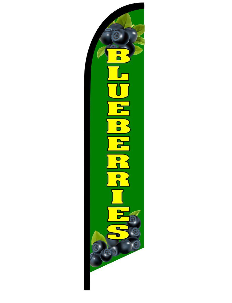 BLUEBERRIES SWOOPER FEATHER FLAG BANNER SIGN