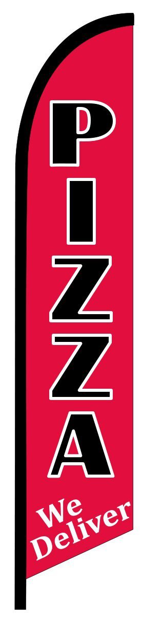 PIZZA DELIVER REGULAR or DOUBLE SIDED SWOOPER FEATHER FLAG BANNER SIGN 7844